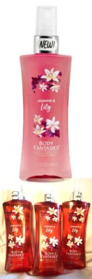 3 Body Fantasies JASMINE & Lily Body Spray Mist Perfume Musk
