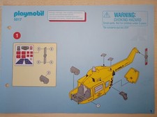 Playmobil Bauanleitung 5017 ADAC Rettungshubschrauber , A5 ,6 Seiten