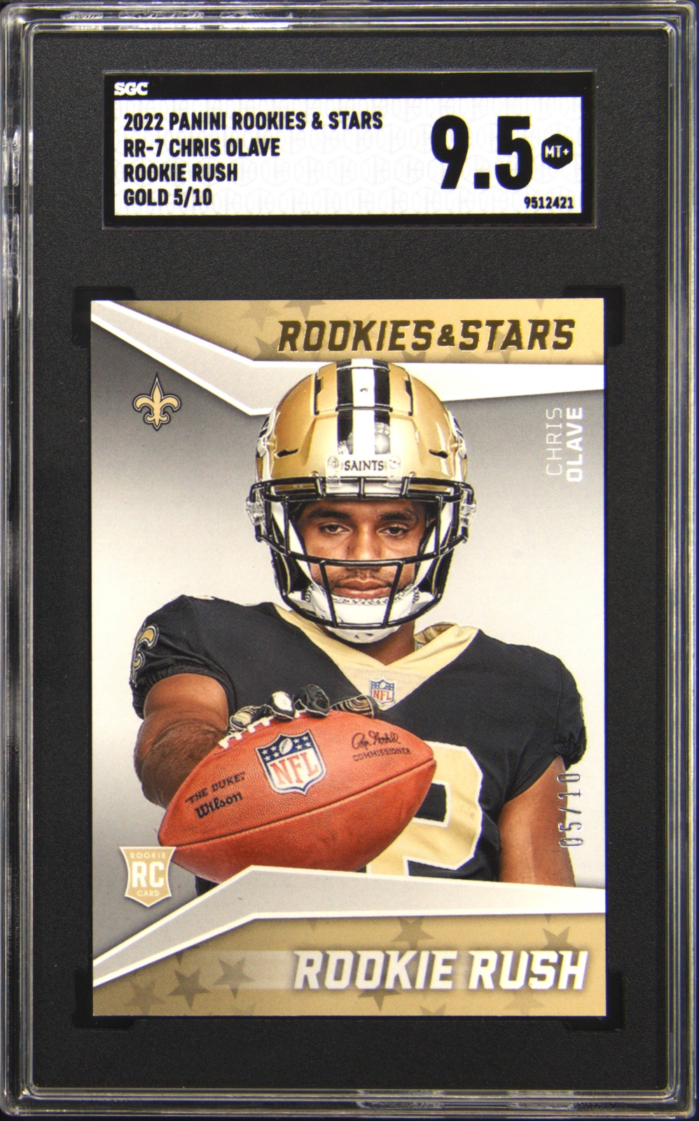 Chris Olave Panini Rookies & Stars Rookie Rush #RR7 Gold
