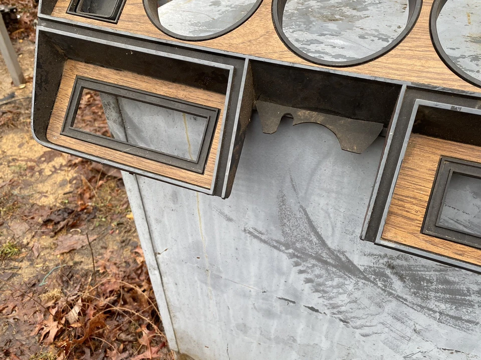 1981 1993 Dodge D150 painel de madeira grão instrumento acabamento ar condicionado ventilação velocímetro moldura - Imagem 4 de 4