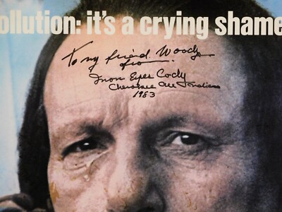 Iron Eyes Cody Actor Signed 20x22 Mounted Pollution Poster Iron Eyes Cody Actor Signed 20x22 Mounted Pollution Poster