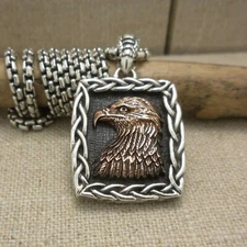 PETRICHOR Sterling Silver & Bronze Celtic Eagle Pendant Keith Jack 22" Chain Box