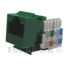 CAT6 Network Ethernet RJ45 Port 110 Punch Down Keystone Snap-In Jack New - Green