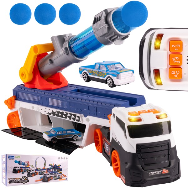 Malplay AnhäNger Lkw Truck Mit Launcher Balle Auto Licht Sound Ab 3 Jahren Gesch-image