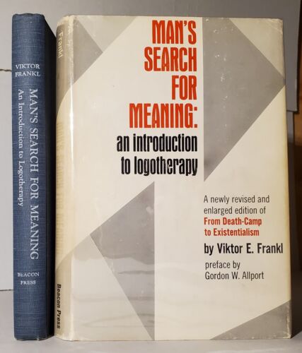 Man's Search For Meaning Logotherapy par Viktor E. Frankl RARE 1ère 1963 couverture rigide - Photo 1 sur 11
