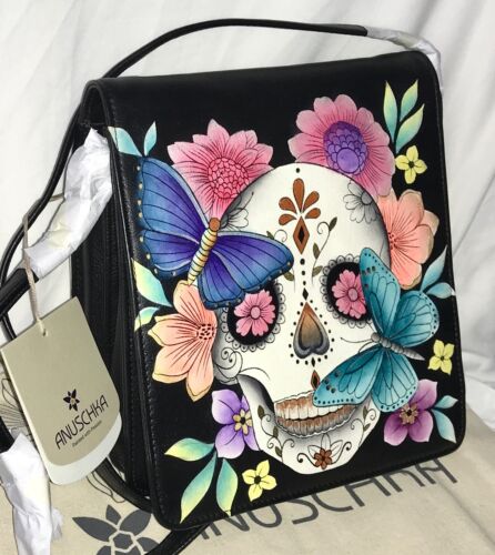 ANUSCHKA NWT💀Flap-Over Crossbody-DAY OF THE DEAD 7491-DOD
