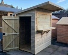 6x4 GARDEN BAR SHED WOODEN DRINKS HUT TANALISED SHIPLAP PATIO KIOSK DOOR LEFT