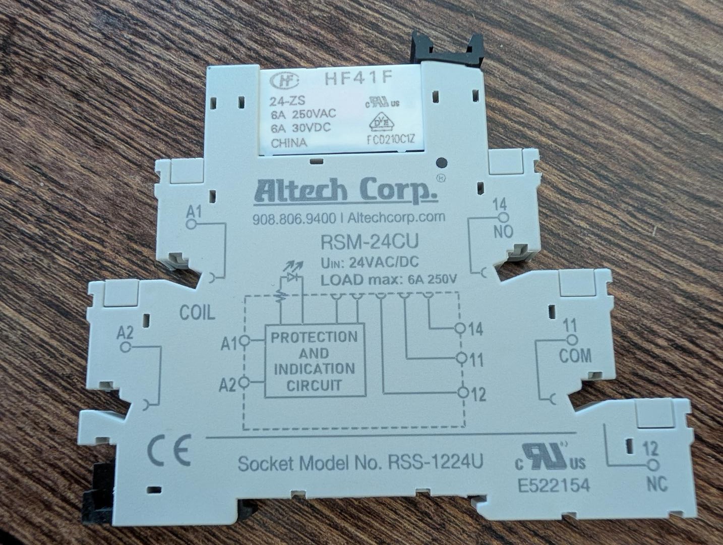 Altech Corp RSM-24CU Relay RSS-1224U Socket 6A 24VDC/VAC (b10)