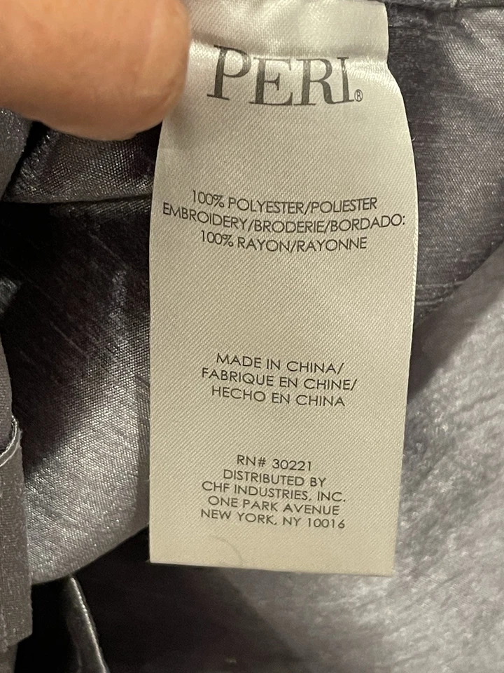 Paneles de cortina Peri metálicos plateados bordados flores pestaña trasera 84" ❤️🔥 Foto 3 de 4