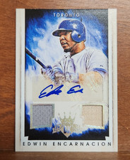 MLB #43 Edwin Encarnacion Autograph, Jersey & Bat 6/10 Card Panini Diamond Kings