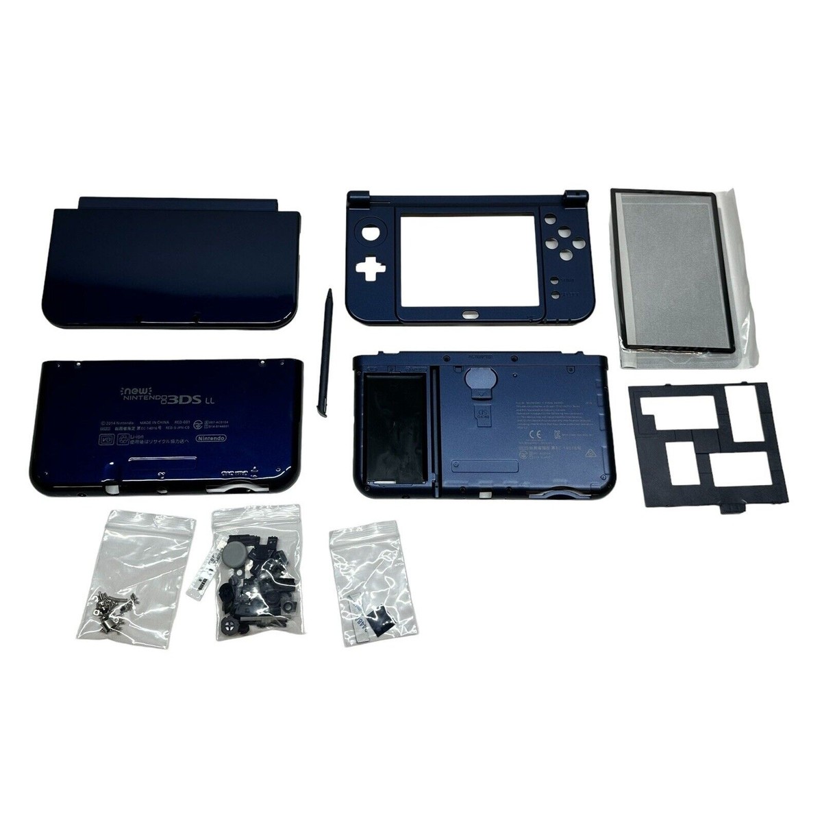NEW Nintendo 3DS Blue LL XL Full Set Housing Shell Cover Case +