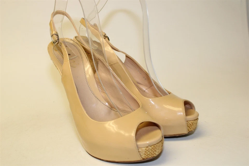 Gucci Italy Made Womens 8 38 Vitello Vernice Patent Slingback Stiletto Shoes  - Image 2 of 4