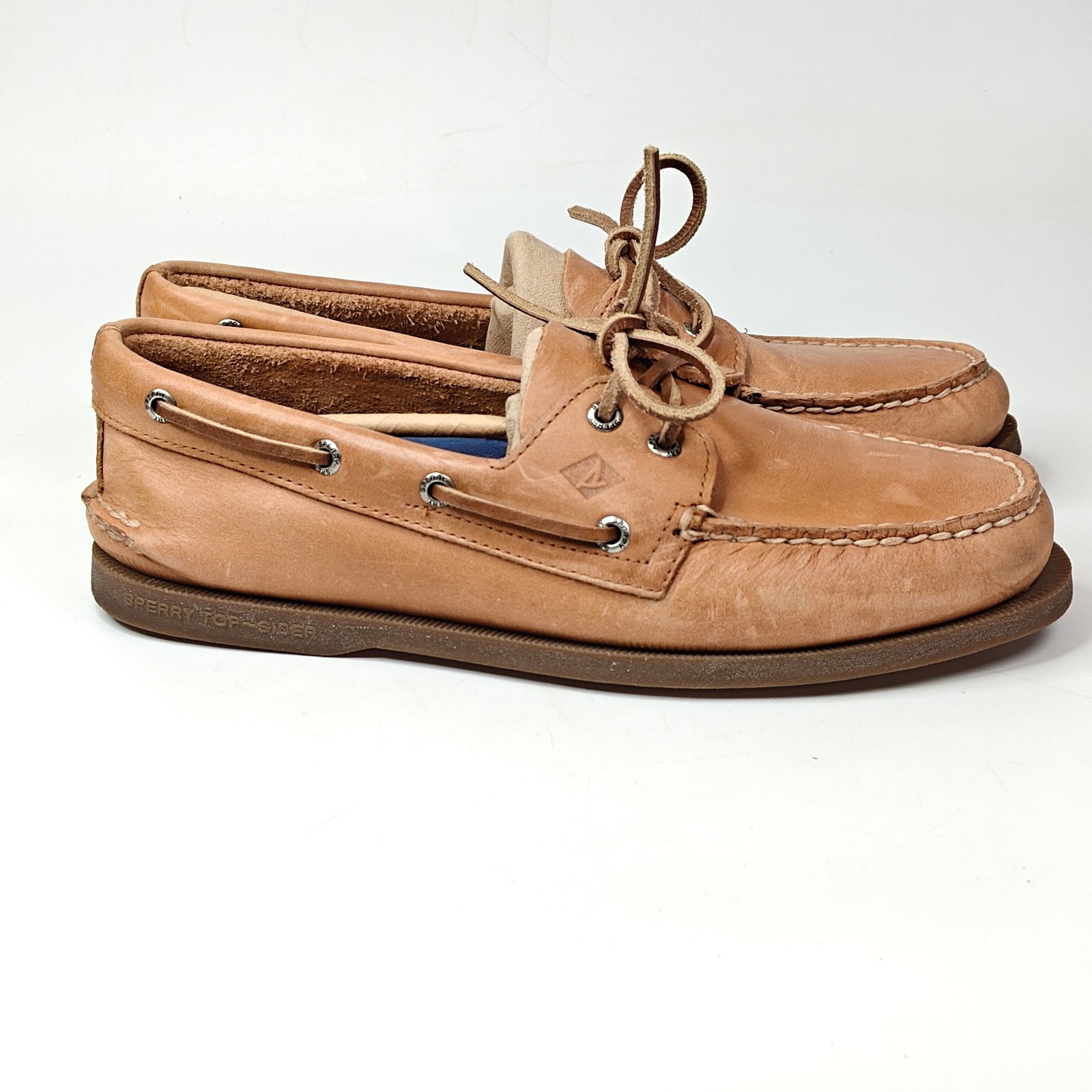 Sperry 0197640 Mens Authentic Original 2-Eye Boat Shoe Sahara Leather Size 9.5