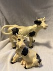 Vintage Playful Holstein Cow Set of 2 Rare Collectibles Antique — photo 2