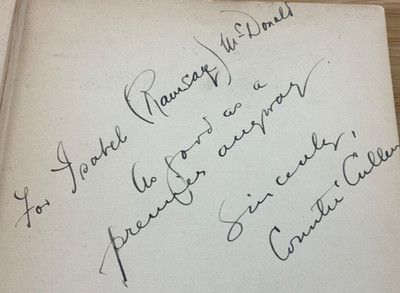 1926 Color - INSCRIBED by Countee Cullen - First Edition, Harlem Renaissance