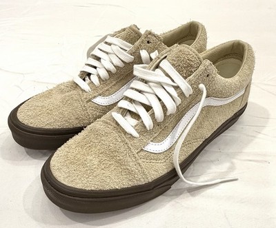 VANS Old Skool Hairy Suede Khaki Tan Brown Sneakers Shoes Mens 9 Womens 10.5