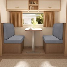 2 Pcs Polar Fleece RV Dinette Cushion Covers Stretch Booth Seat Cover Set