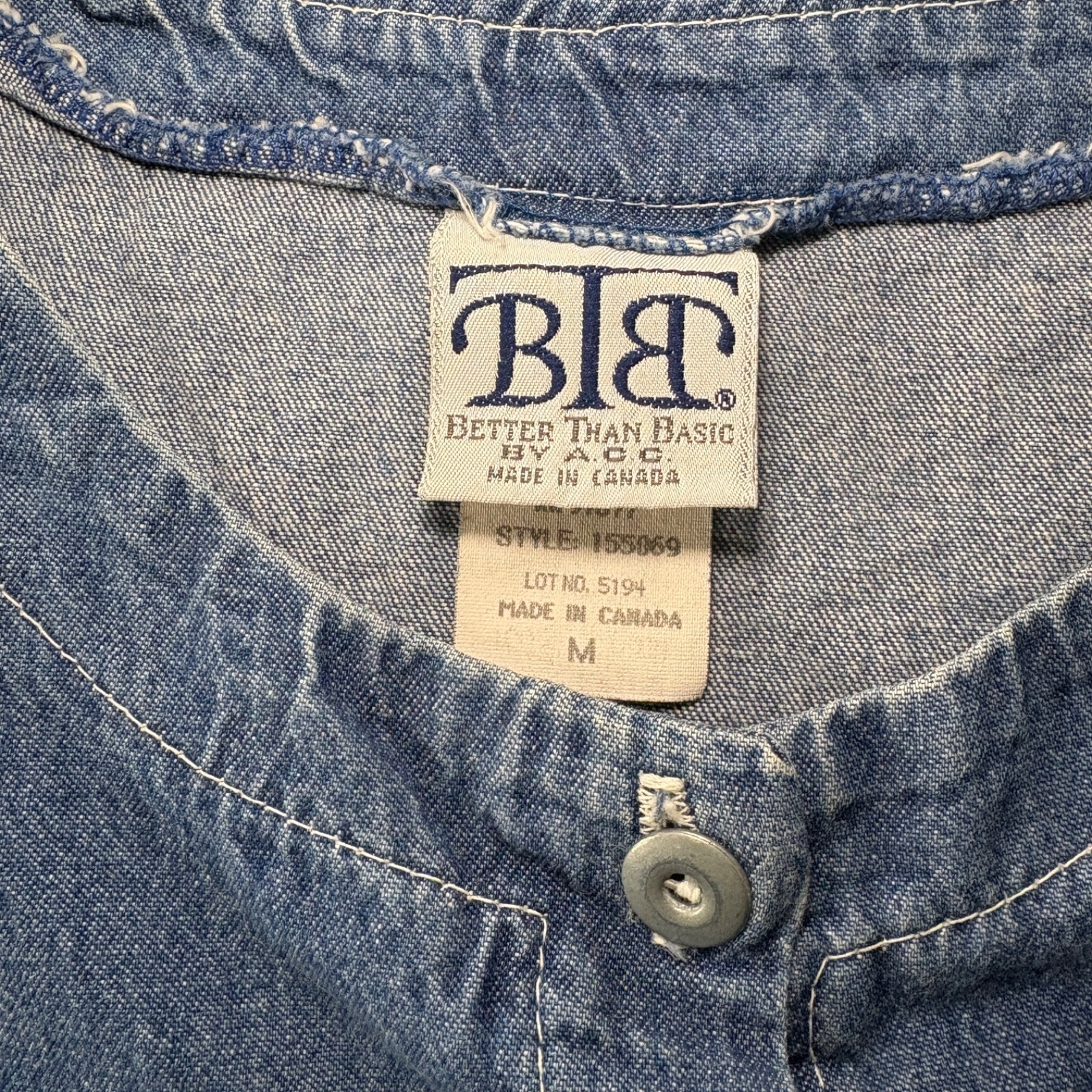 Vtg BTB Better Than Basic Button Front Denim Top … - image 4
