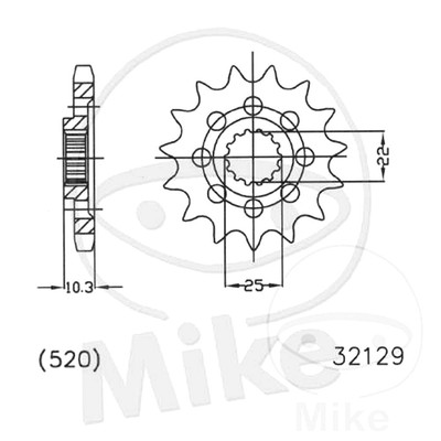 Kettenrad vorne Racing 13T 520P Narrow Spline passend für MV Agusta Brutale 990 10-11