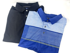 Lot of 2 Ben Hogan Performance Polos Black and Blue Stripe Men's XL