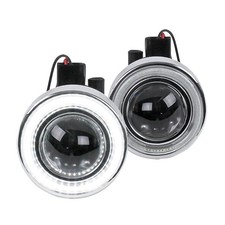 Fits 3 40-led Halo Rim Angel Eye Projector Fog Lights Bumper Driving Lamps