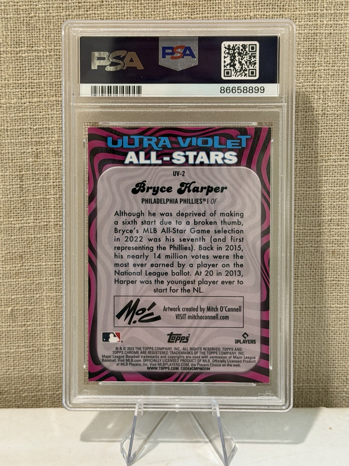 2023 Topps Chrome - Ultraviolet All-Stars Bryce Harper #UV-2 view 2