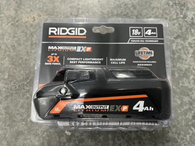 #ad Brand NEW Slim Ridgid 4.0 Ah Max Output EX P battery Model # AC840041 $99.00