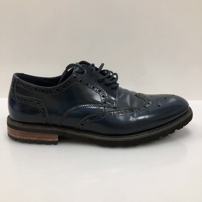 Moretti Odessa II Shoes Mens Size 9.5 Blue Leather Wingtip Brogue Dress Oxford