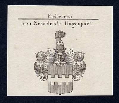 Max. Friedr. Nesselrode-Hugenpoet Wappen Adel coat of arms Kupferstich engraving