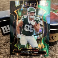 2025 Panini Select - Concourse Mason Taylor #76 Black & Green Shock Prizm (RC)