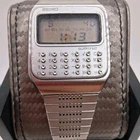 SEIKO  C153-5007 STAINLESS STEEL LCD DIGITAL CALCULATOR WATCH Works N