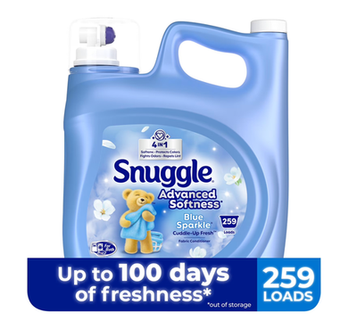 #ad Snuggle Advanced Softness Liquid Fabric Softener Blue Sparkle 259 loads 176 fl $19.00