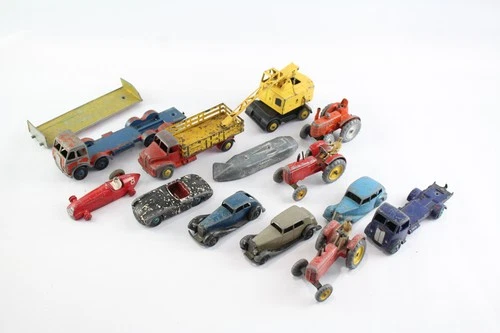 Dinky Toys Tin Bottom Diecast Collection Inc Coles Mobile Crane Leyland Comet