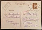 France  1943 1.20 Feldpost Petain postcard to Jersey for French O.T. Worker