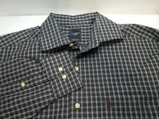 US Polo Assn. Shirt M 15/15½ 32/33 Plaid Logo Button Up Long Sleeve Mens