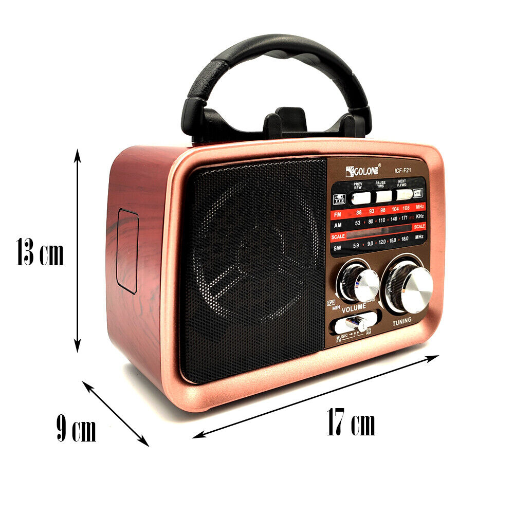 Tragbarer FM Radio Lautsprecher Akku Mini Box Musikbox MP3 Player USB Aux