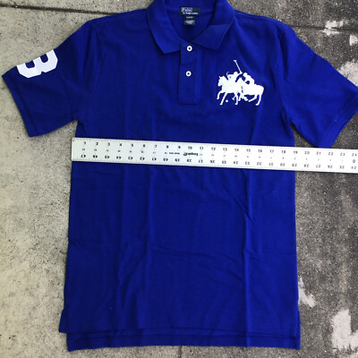 Polo Ralph Lauren Shirt XL (18-20) Youth Blue Short Sleeve 2 Horse
