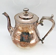 Vintage F. B. Rogers Silver Plated Tall Coffee/Tea Pot Monogram