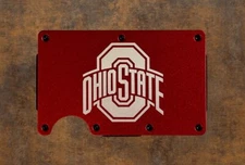 OSU Ohio State Buckeyes Logo Thin Metal RFID Blocking Minimalist Wallet Laser