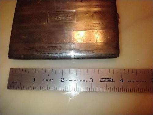 Vintage Sterlingsilber 0,925 Zigarettenetui Art Deco 90 Gramm Monogramm J.A.W. - Bild 7 von 9