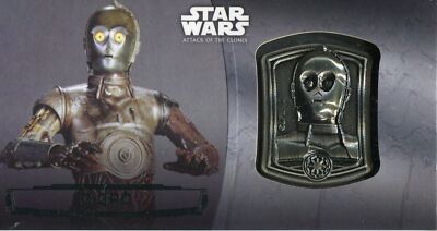 Star Wars Attack Of The Clones 3D Silber [25] Medaillon Relikt MC-7 C-3PO