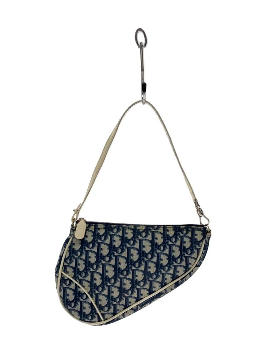 Pochette Christian Dior toile bleue motif complet occasion