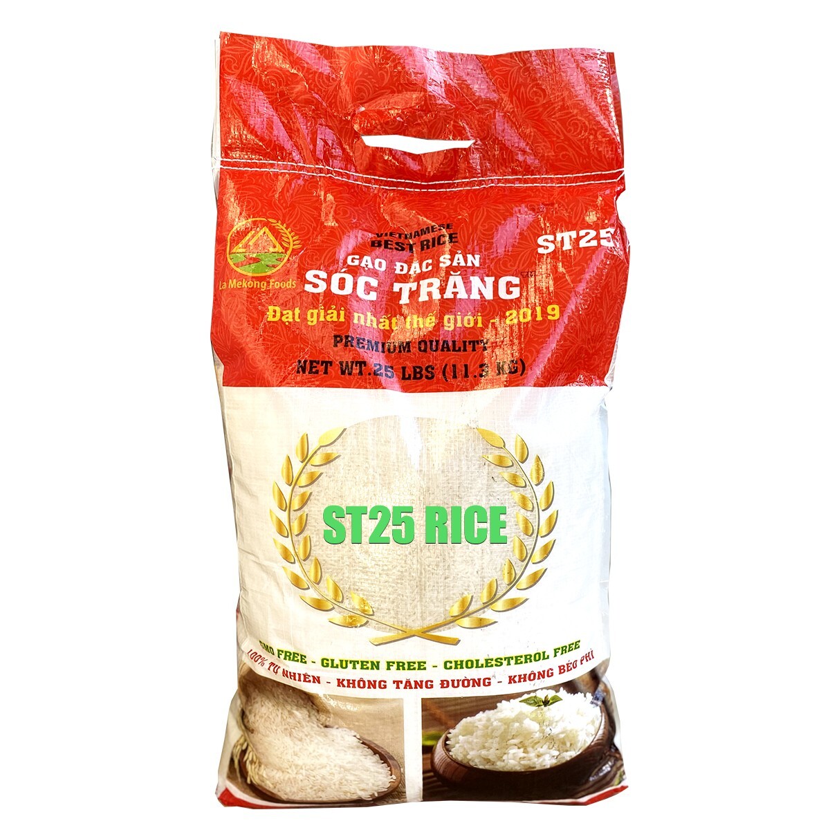 ST25 Rice - 25lbs || No Sugar - GMO Free - Cholesterol Free Gạo