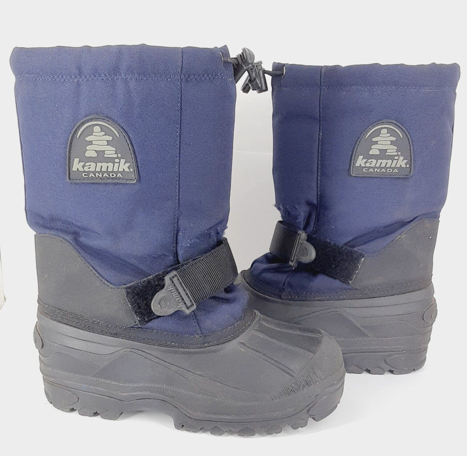 Kamik Canada Navy Black Winter Snow Boots W/Removeable Liner Youth Kids Size 4
