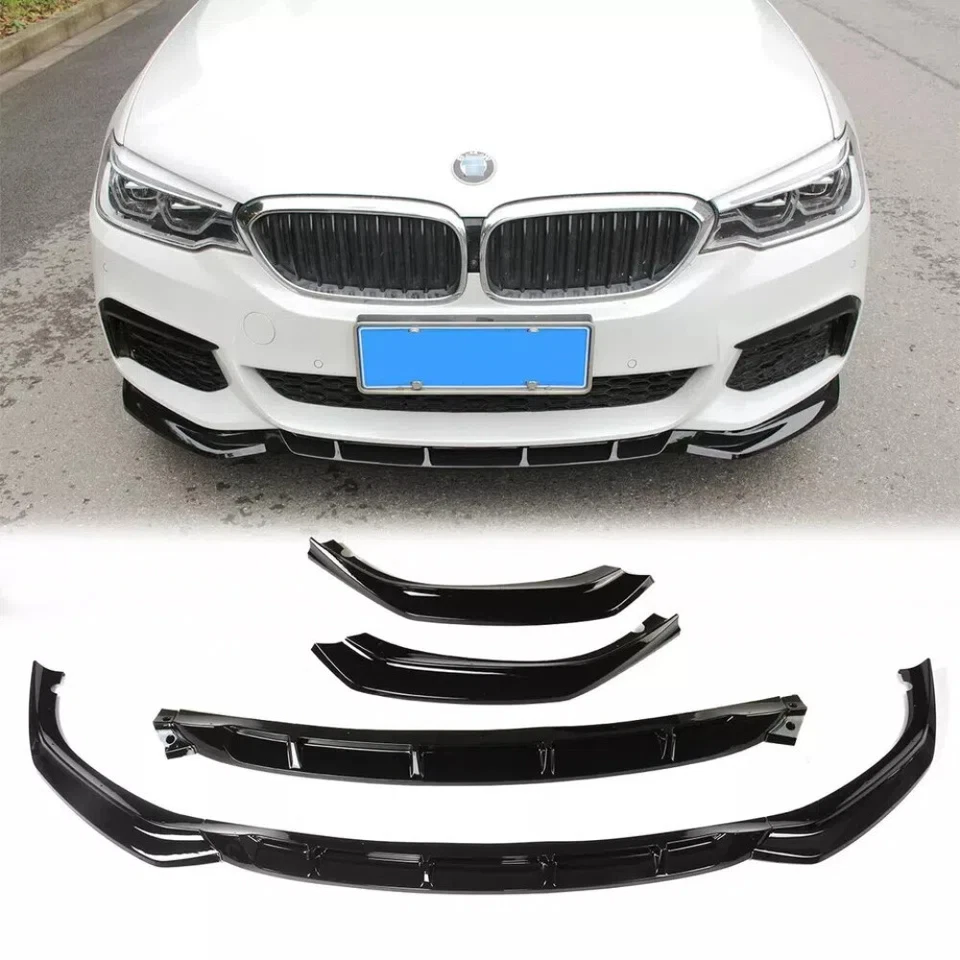 Labio de parachoques delantero brillante estilo 17-19 MP BMW SERIE 5 G30 G31 G38 540i M Sport Foto 3 de 4