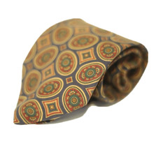 Liberty of London Men's Silk Tie Geometric Print Navy Multicolor USA Made