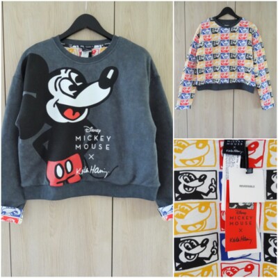 ZARA MICKEY MOUSE   DISNEY KEITH HARING  WENDESWEATSHIRT GRÖSSE S UK 8 10
