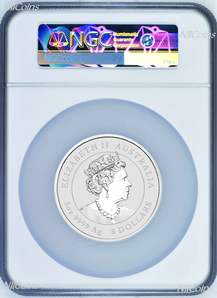 2023 P Australia Silver Lunar Year of the Rabbit 5oz $8 Coin NGC MS70 ...