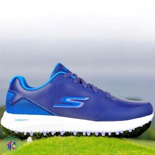 Skechers Women's Wide Fit Go Golf Max 2 Sneakers, Style 123030, Blue/Multi, 10
