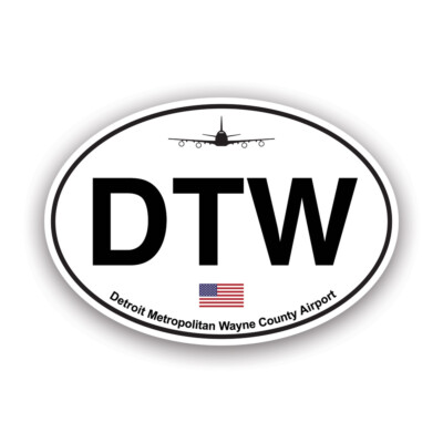 Detroit Metropolitan Wayne County Airport Sticker Decal - Weatherproof ...